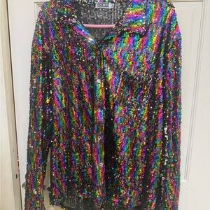 Colorful Sequin Blouse